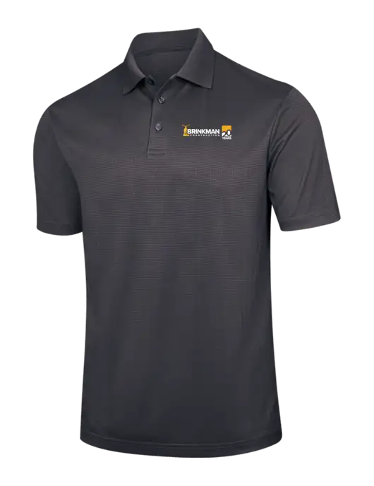 Dark Grey Performance Fine Jacquard Polo w/Brinkman Construction 20th Logo