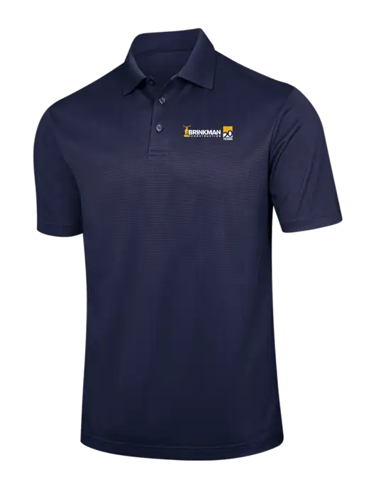 Navy Performance Fine Jacquard Polo w/Brinkman Construction 20th Logo