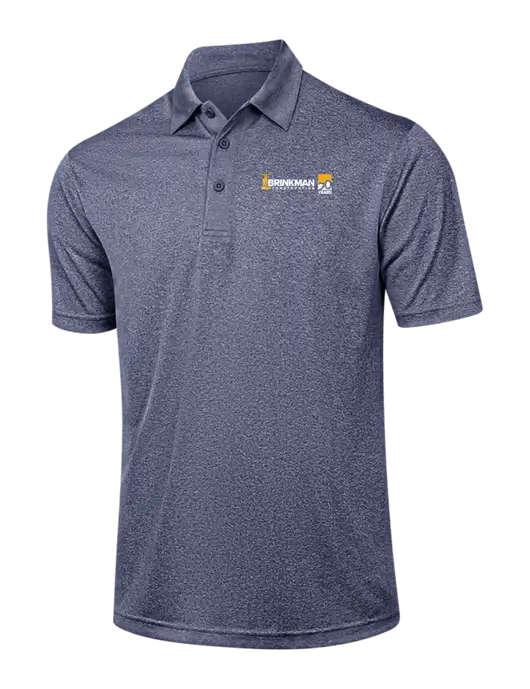 Navy Heather Contender Polo w/Brinkman Construction 20th Logo
