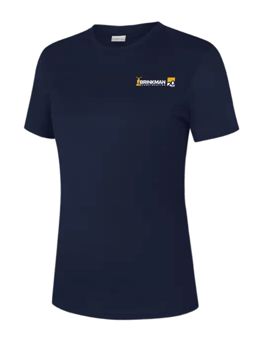 Womens Navy PosiCharge Competitor Tee w/Brinkman Construction 20th Logo