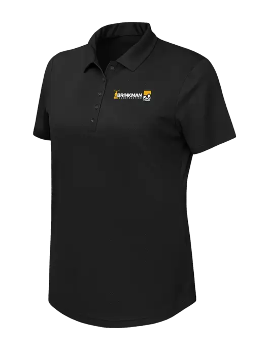 Callaway Womens Birdseye Black Polo w/Brinkman Construction 20th Logo
