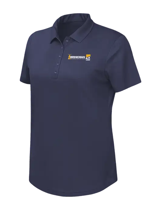 Callaway Womens Birdseye Navy Polo w/Brinkman Construction 20th Logo