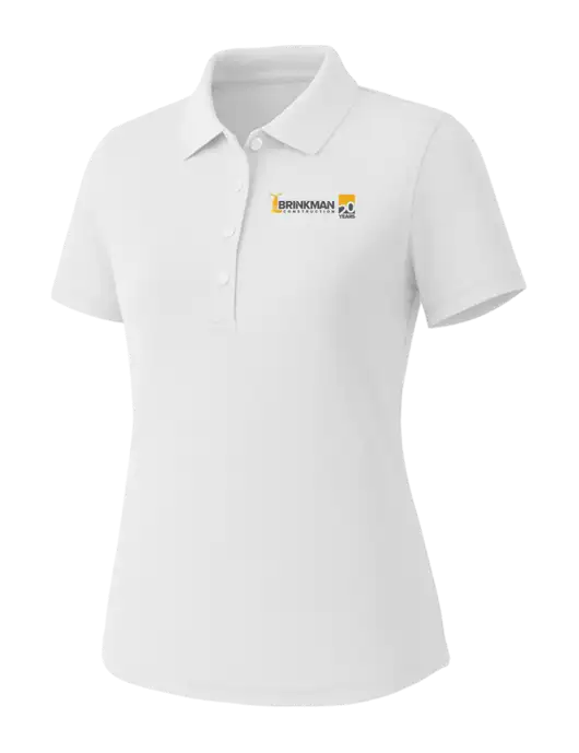 Callaway Womens Core Bright White Performance Polo w/Brinkman Construction 20th Logo