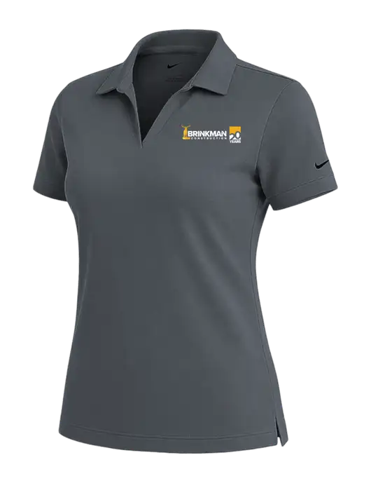 NIKE Dark Grey Womens Dri-Fit Micro Pique Polo w/Brinkman Construction 20th Logo