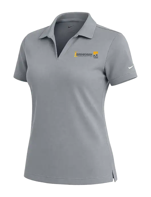 NIKE Medium Grey Womens Dri-Fit Micro Pique Polo w/Brinkman Construction 20th Logo