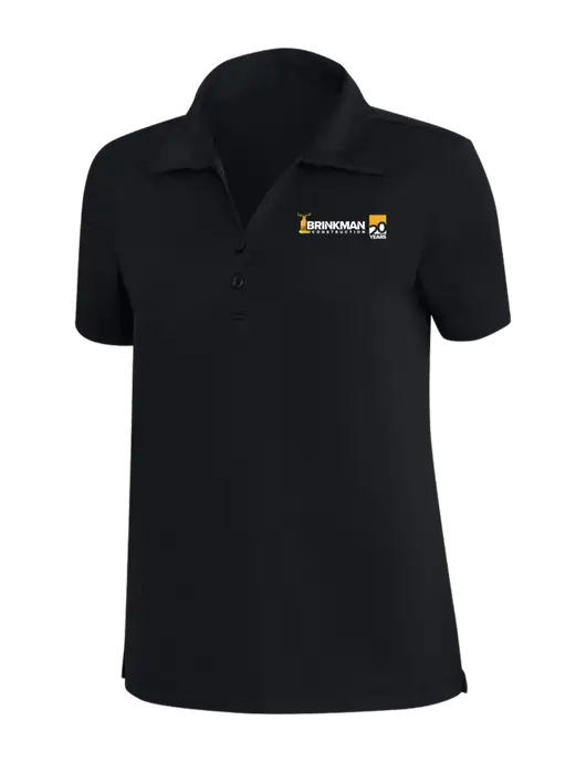 TravisMathew Black Womens Coto Performance Polo w/Brinkman Construction 20th Logo