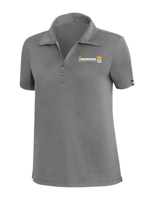 TravisMathew Med Dark Grey Womens Coto Performance Polo w/Brinkman Construction 20th Logo