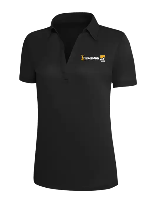 Black Silk Touch Womens Performance Polo w/Brinkman Construction 20th Logo