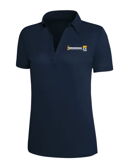 Navy Silk Touch Womens Performance Polo w/Brinkman Construction 20th Logo