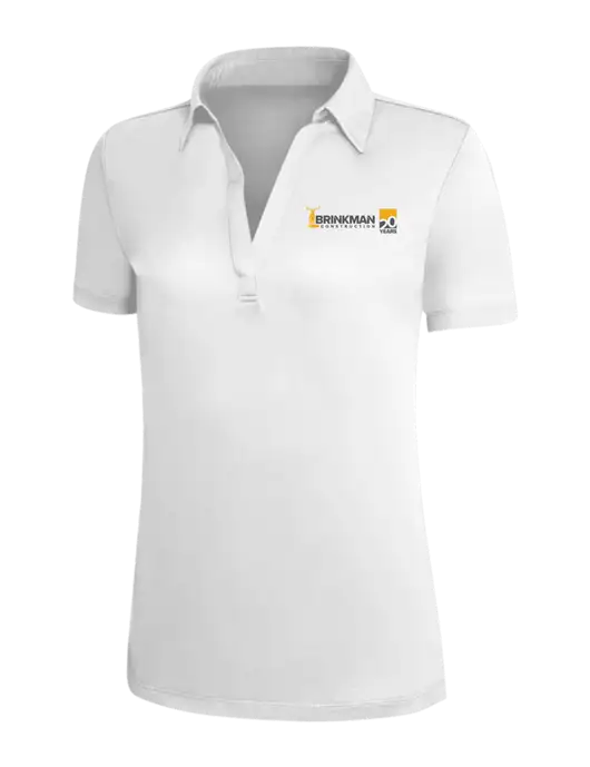 White Silk Touch Womens Performance Polo w/Brinkman Construction 20th Logo