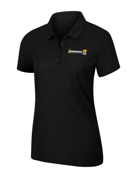 Womens Black Core Classic Pique Polo w/Brinkman Construction 20th Logo