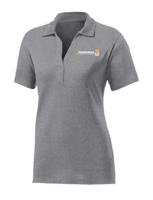Womens Medium Grey Heather Contender Polo w/Brinkman Construction 20th Logo