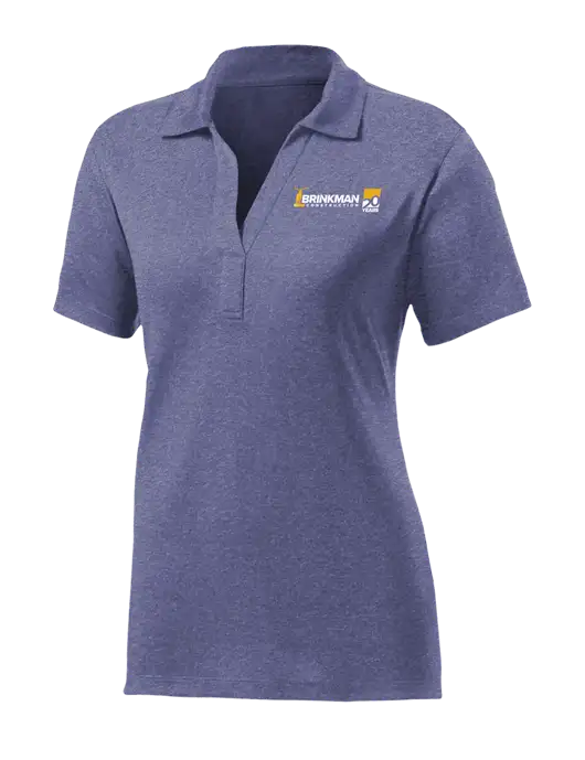 Womens Navy Heather Contender Polo w/Brinkman Construction 20th Logo